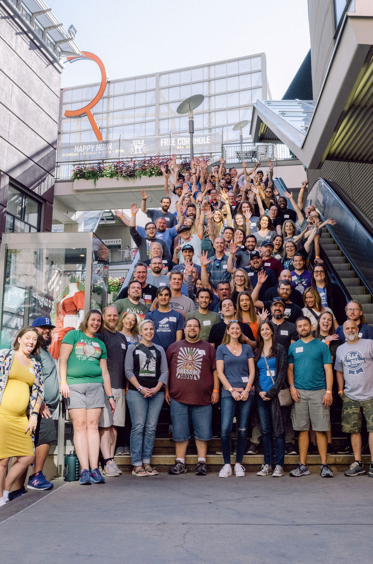 bluemodus team photo on staircase