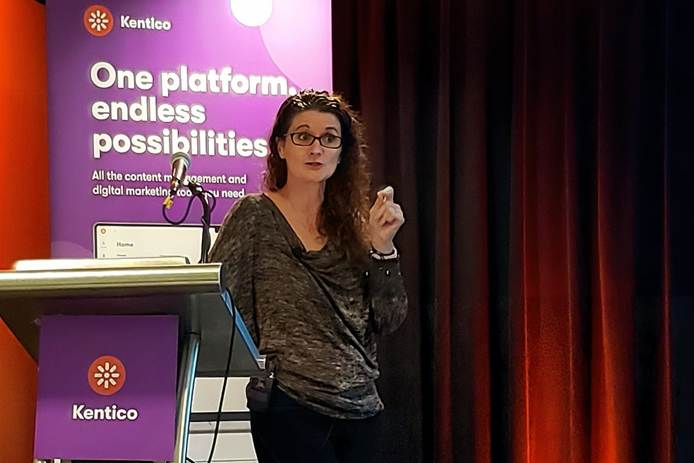 Becki Dilworth presenting at Kentico Connections 2024