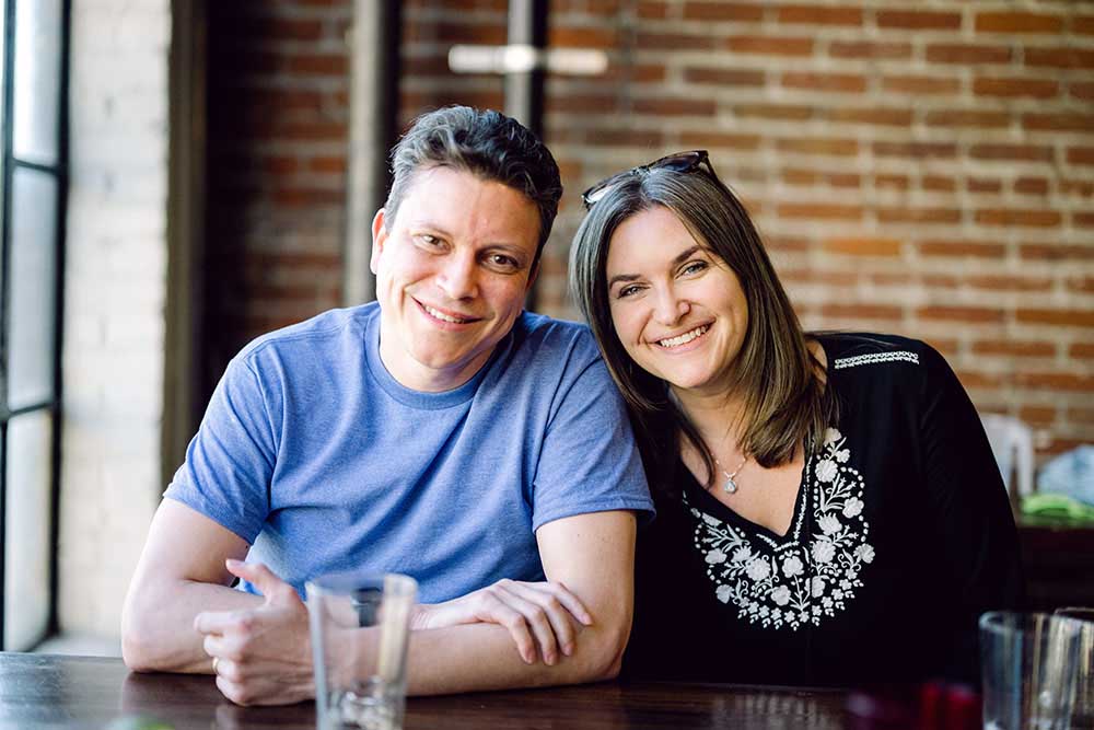 two colleagues at a table