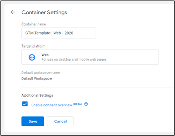 google container settings admin
