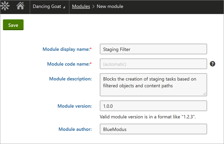 Kentico Module Interface