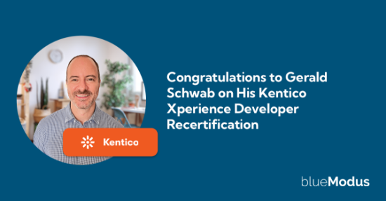 Congratulations to Gerald Schwab on His Kentico Xperience Developer Recertification 