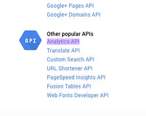 analytics api interface