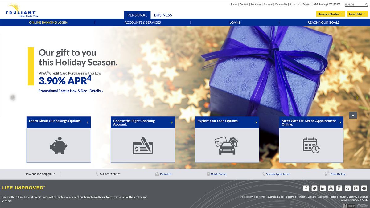 Truliant website redesign before and after comparison