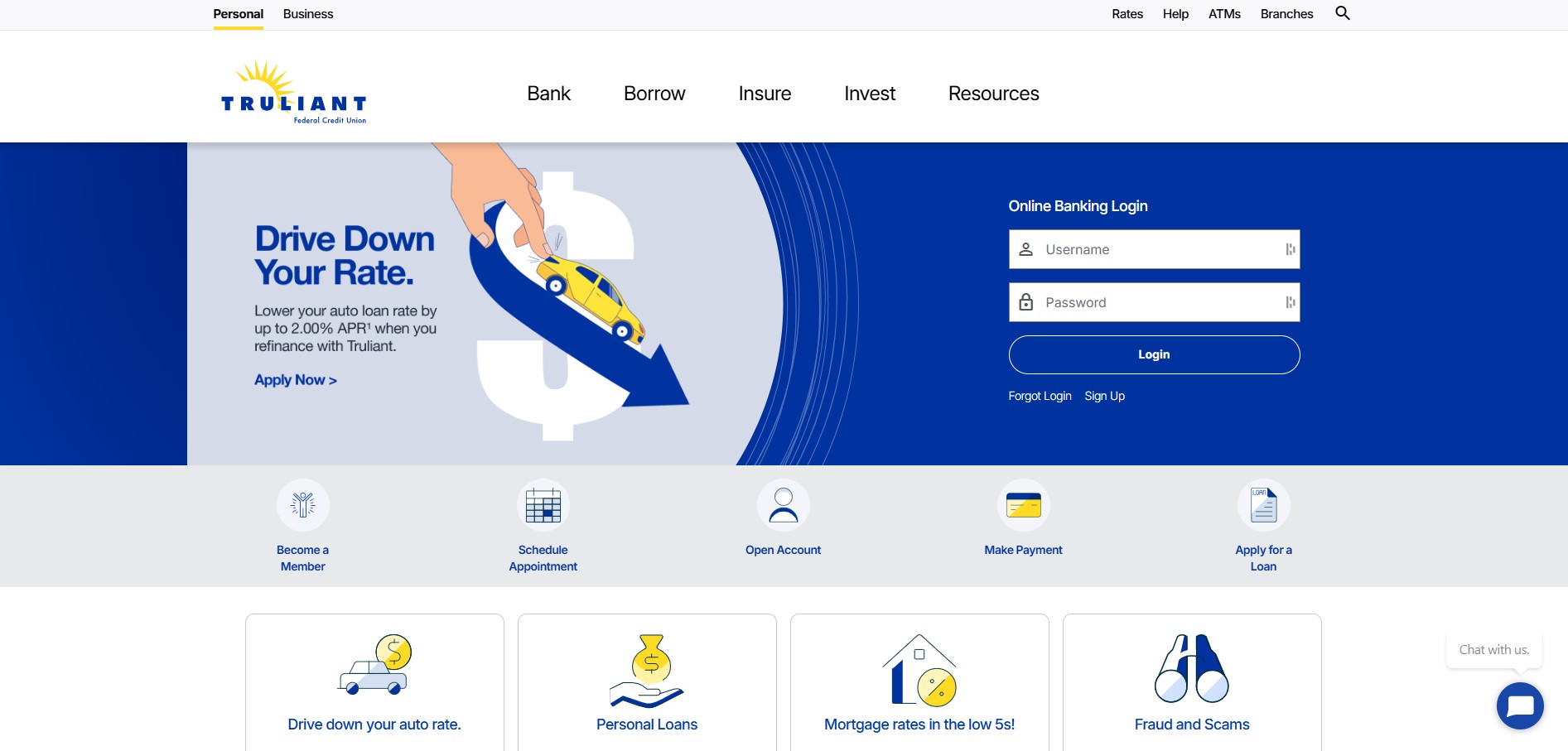 Truliant website redesign before and after comparison